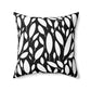 Black And White Modern Leaf Decorative Throw Pillow