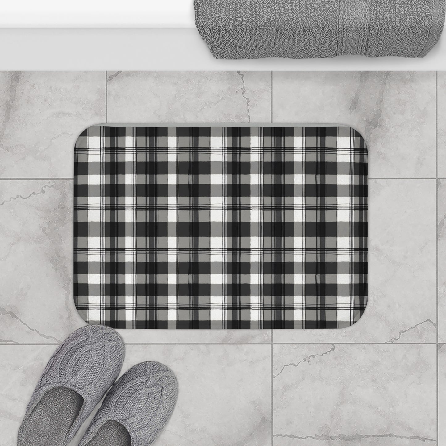 Black White And Grey Bath Mat