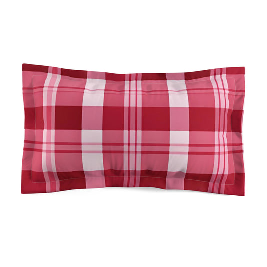Pink And Red Plaid Pillow Sham