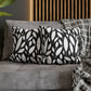 Black And White Modern Leaf Throw Pillow Cover