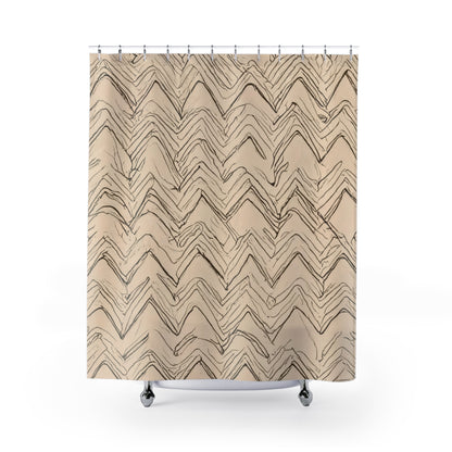 Modern Zig-Zag In Sand Shower Curtain