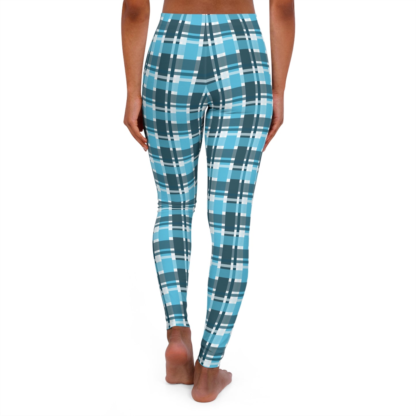 Blue Plaid, Women's Full-Length Leggings