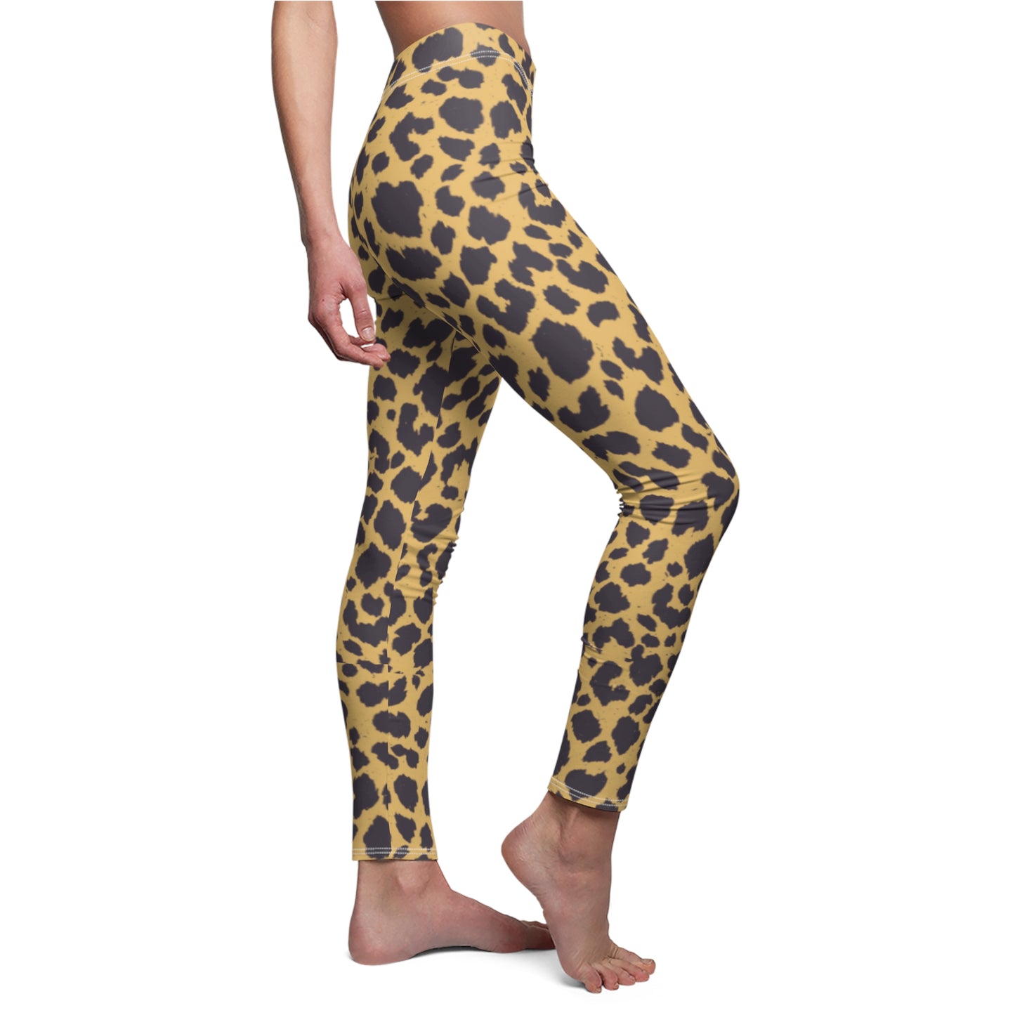 Cheetah Print, Brushed Suede Feel, Full-Length Leggings