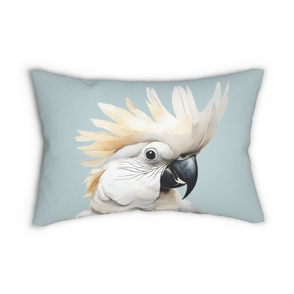 Cockatoo In Light Blue Lumbar Pillow