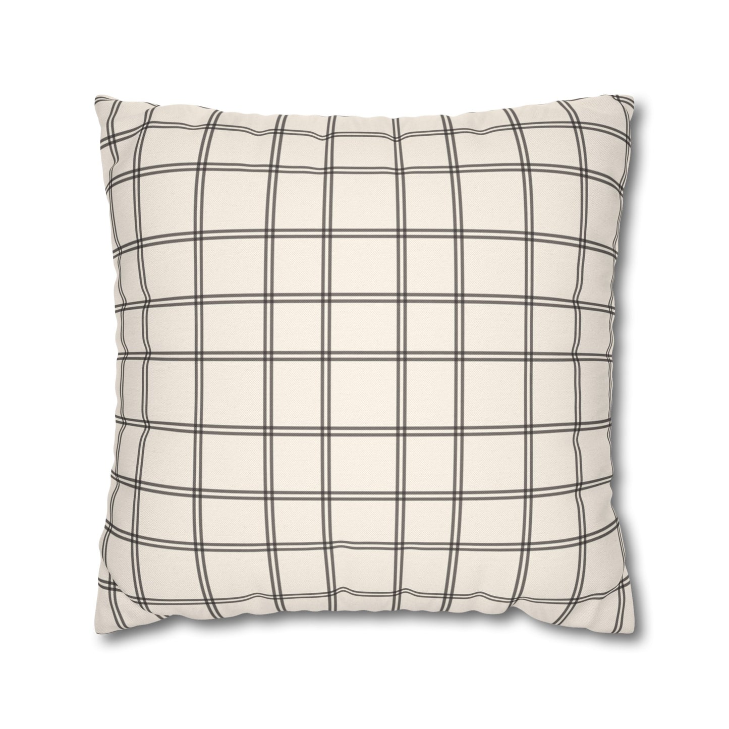 Cream And Black Check Throw Pillow Cover