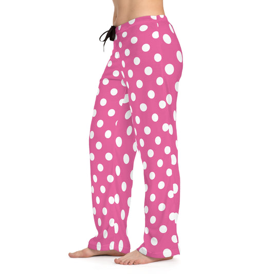 Pink With White Polka Dots Women's Pajammy Pants