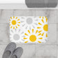 White Grey And Yellow Starburst Bath Mat