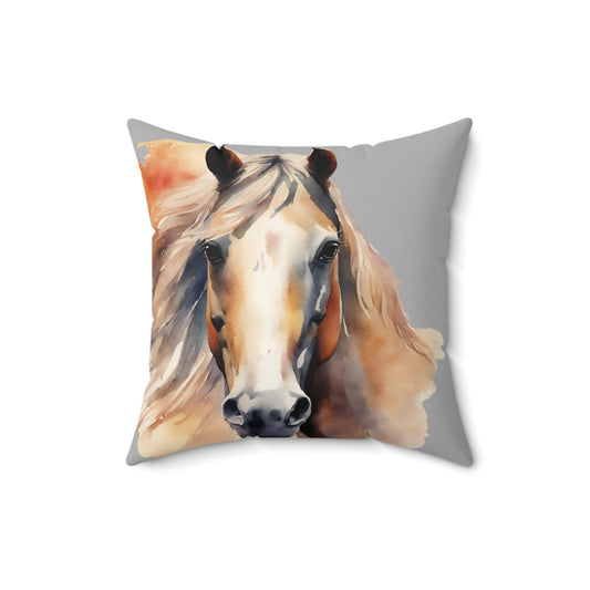 Earth Tone Watercolor Horse Decorative Throw Pillow