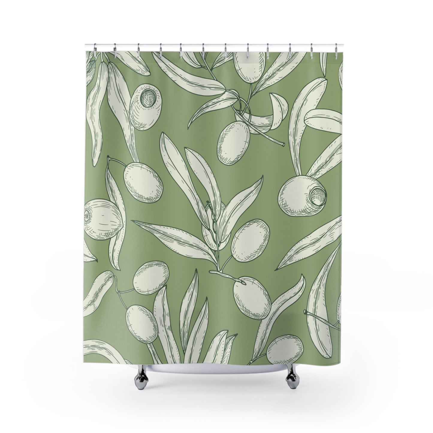 Double Olive Shower Curtain