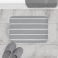 Light Grey Organic Flow White Stripe Bath Mat