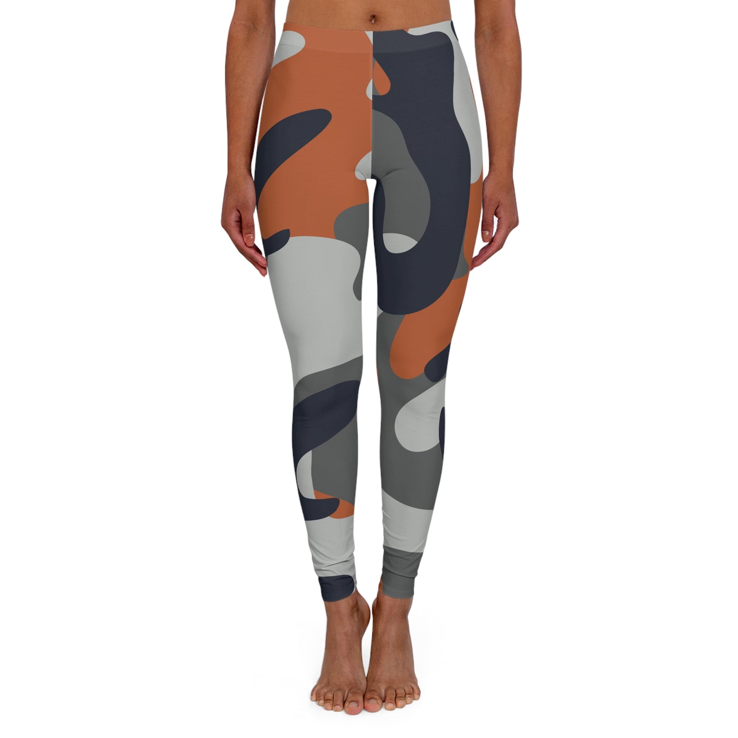 Silky Smooth Orange & Gray Leggings