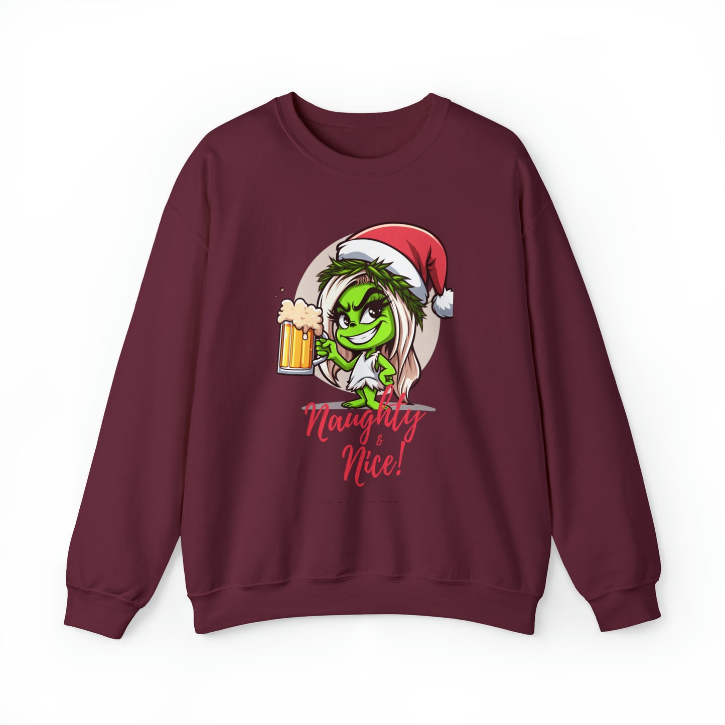 Christmas Vibes, Naughty & Nice! Grinchella, Heavy Blend™ Crewneck Sweatshirt (Available In Other Colors)