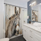 Watercolor Donkey In Tan And Grey Shower Curtain