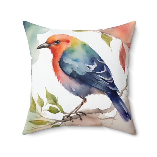 Beautiful Watercolor Bird Decorative Throw Pillow