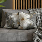 Modern Meets Traditional, Grey, Gold, And White, Floral Throw Pillow Cover