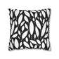 Black And White Modern Leaf Throw Pillow Cover