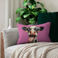 Pink Crazy Cow Lumbar Pillow