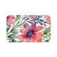 Watercolor Orange, Purple, Blue And Green Floral Bath Mat