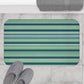 Blue Green Striped Bath Mat