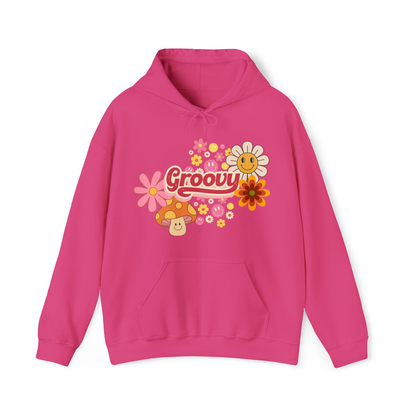 Flower Power, Groovy, Heavy Blend™ Hooded Sweatshirt (Available In Other Colors)