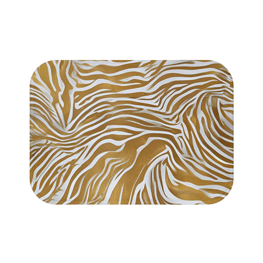 Organic Design Gold And Cream Bath Mat