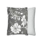 Perfect Grey And White Floral Throw Pillow Cover