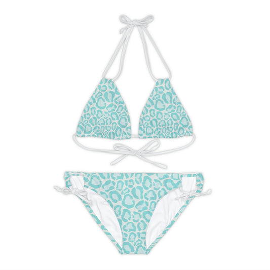 Turquoise Leopard Two Piece Bikini Set