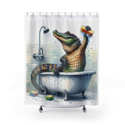 Alligator Bath Time Shower Curtain