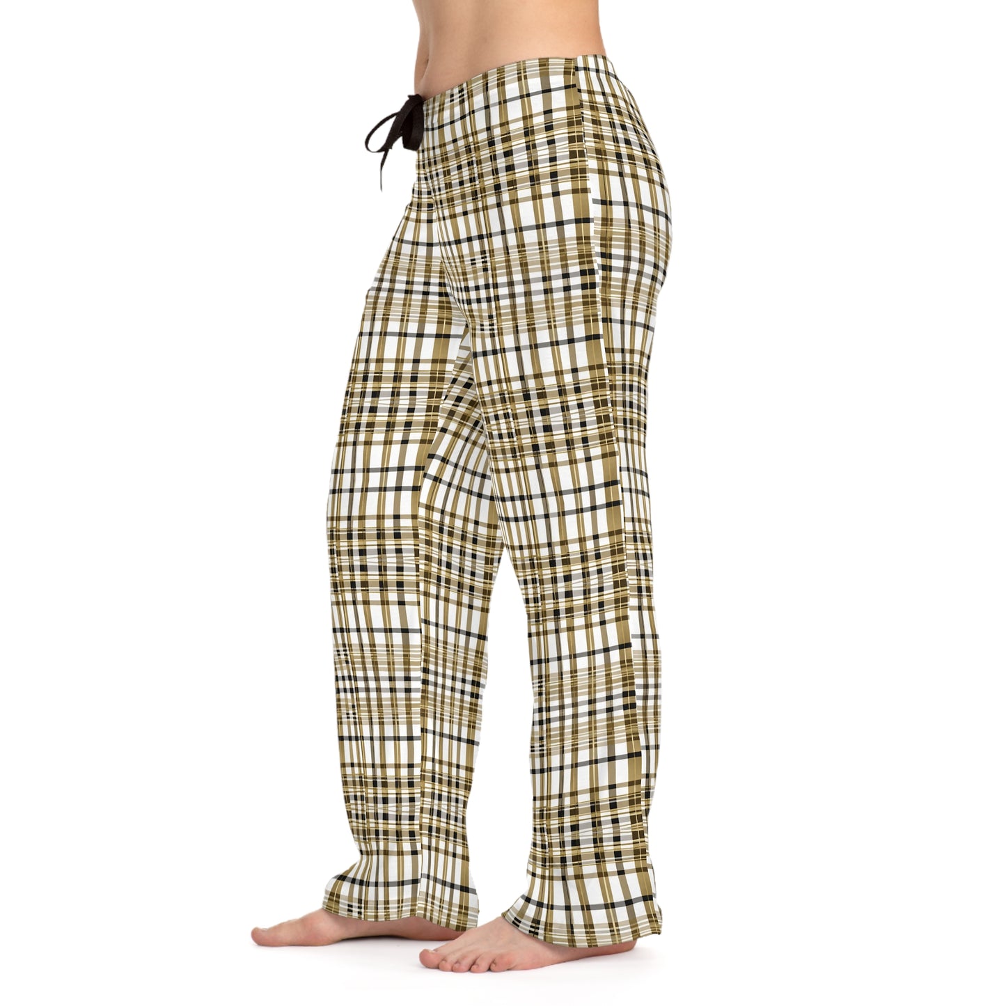 Black White And Gold Plaid Pajammy Lounge Pants