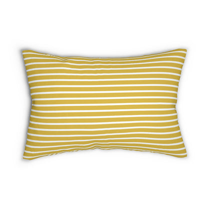 Yellow And White Striped Lumbar Pillow