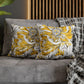 Yellow Grey And White Graphic Floral Throw Pillow Cover