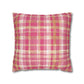 Pink And Gold Plaid Throw Pillow Cover