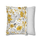 Yellow Grey And White Wildflower Graphic Floral Throw Pillow Cover