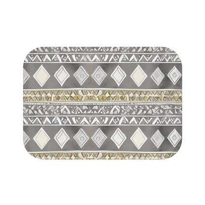 Diamond Aztec Grey And Sand Bath Mat