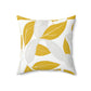 Yellow And White Leaves Graphic Floral Decorative Throw Pillow