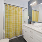 Yellow Ochre Plaid Shower Curtain