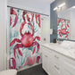 Crabby Turquoise And Pink Crab Shower Curtain