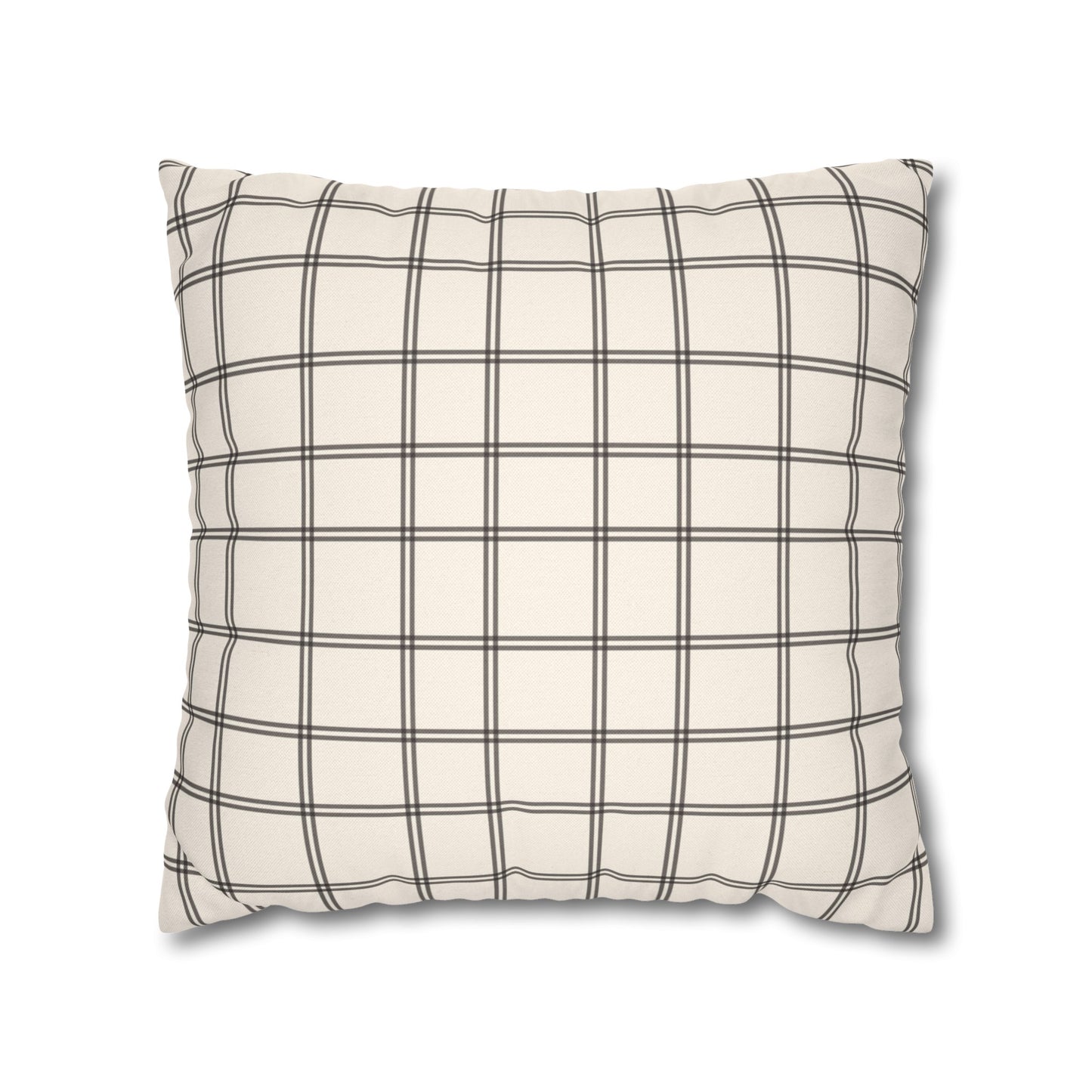 Cream And Black Check Throw Pillow Cover