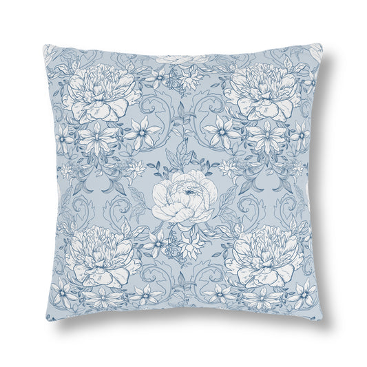 Blue And White Floral Indoor/Outdoor Waterproof Pillow (A)