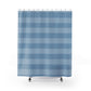 Light Blue Broad Striped Shower Curtain