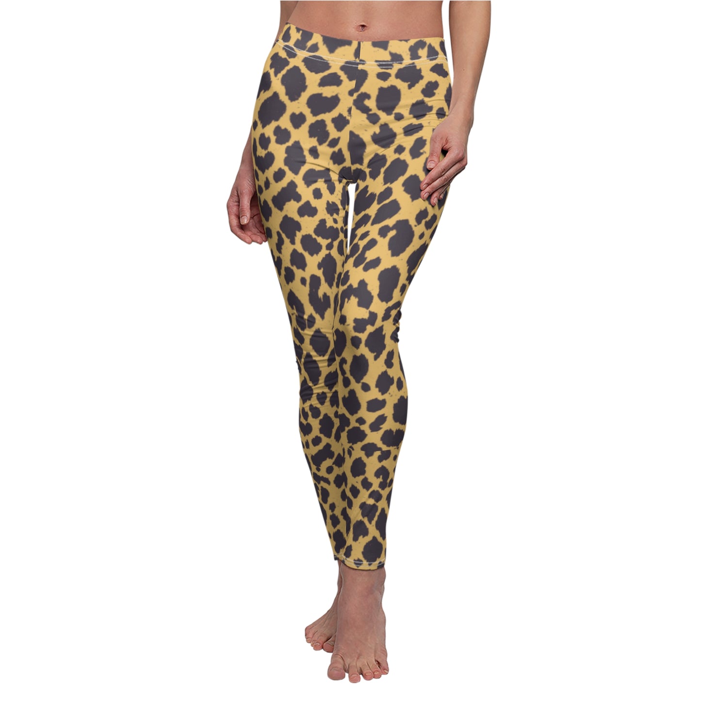 Cheetah Print, Brushed Suede Feel, Full-Length Leggings