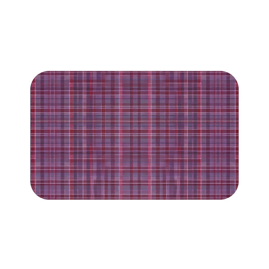 Deep Purple Plaid Bath Mat