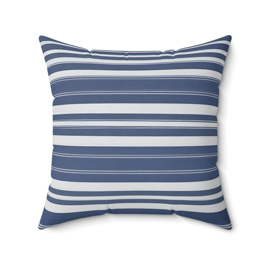 Blue And Blue Grey Striped Decorative Throw Pillow