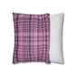 Pink And Purple Plaid Throw Pillow Cover