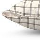 Cream And Black Check Decorative Throw Pillow