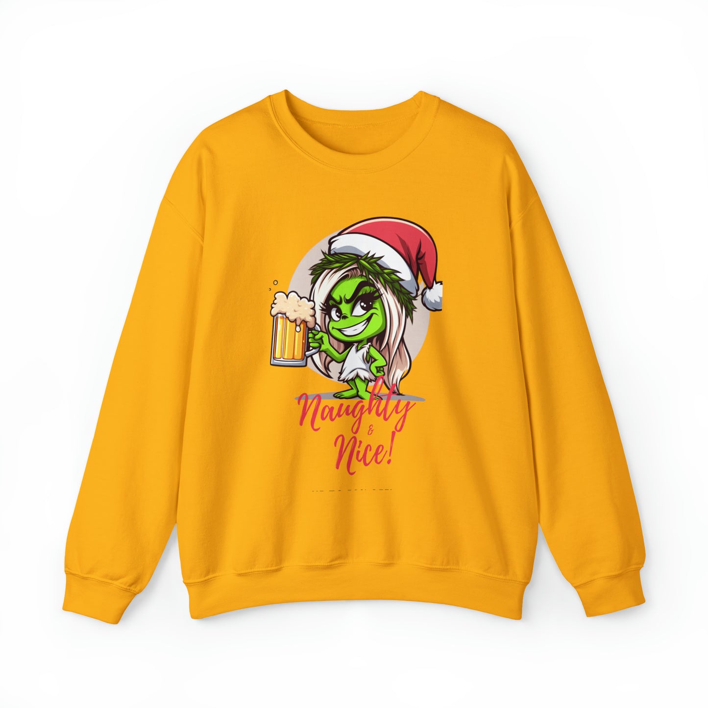 Christmas Vibes, Naughty & Nice! Grinchella, Heavy Blend™ Crewneck Sweatshirt (Available In Other Colors)