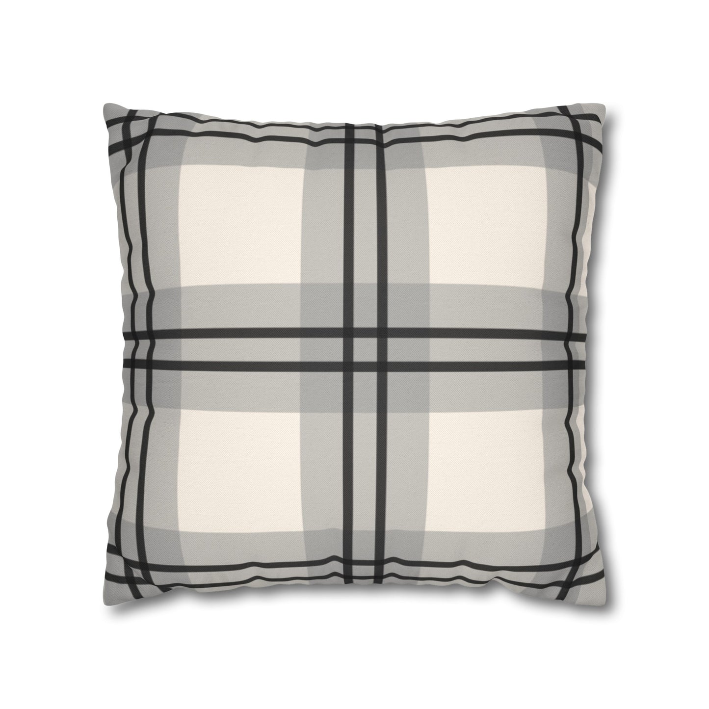 Cream And Black Box Throw Pillow Cover