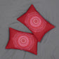 Red And Pink Dot Mandala Lumbar Pillow