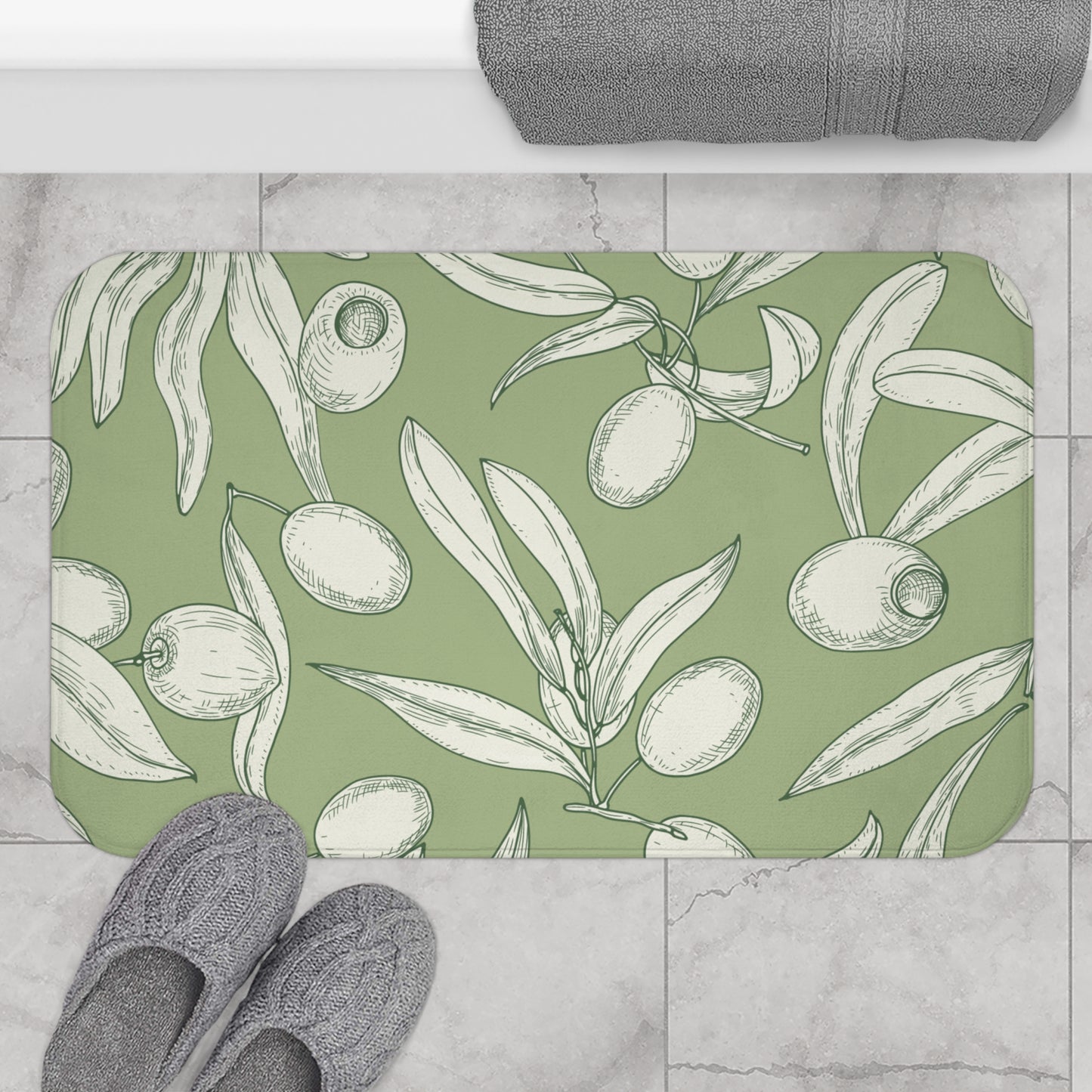 Double Olive Bath Mat