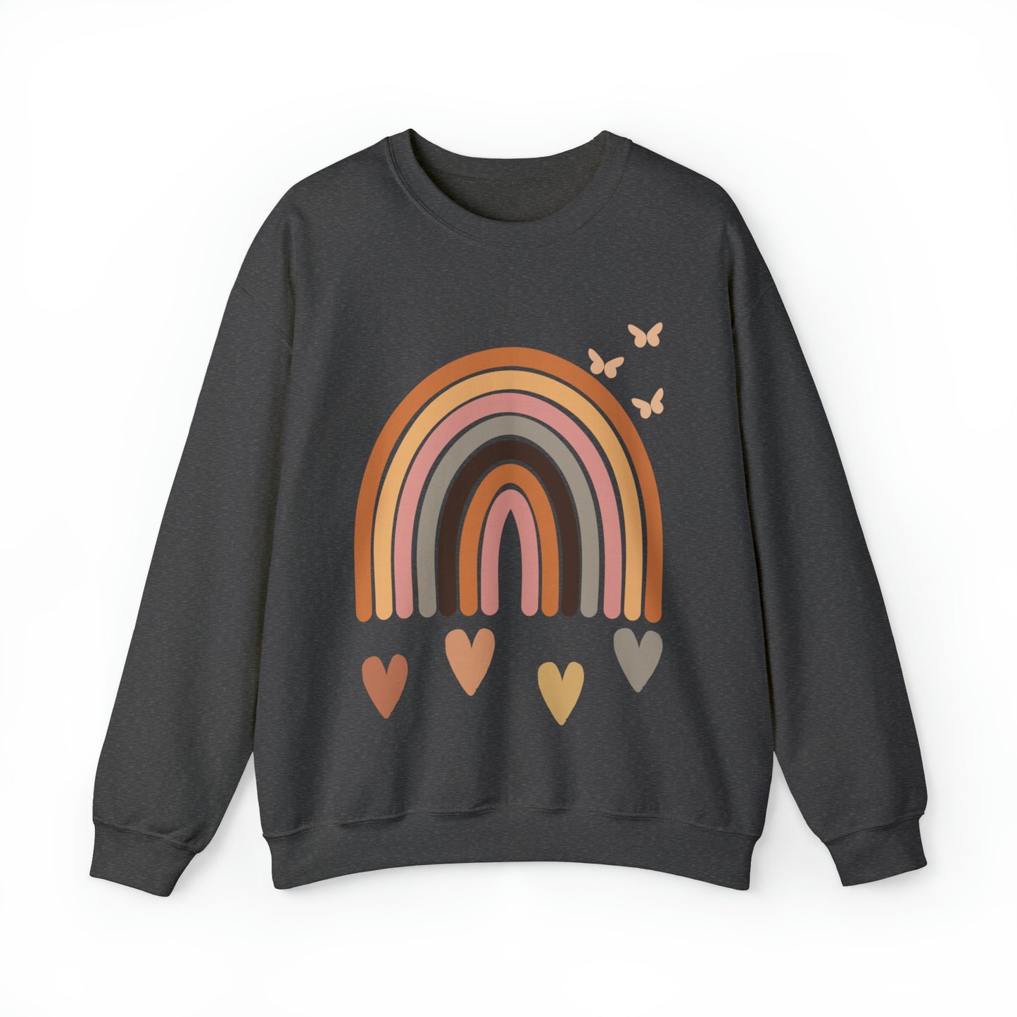 Rainbows And Butterflies, Heavy Blend™ Crewneck Sweatshirt (Available In Other Colors)